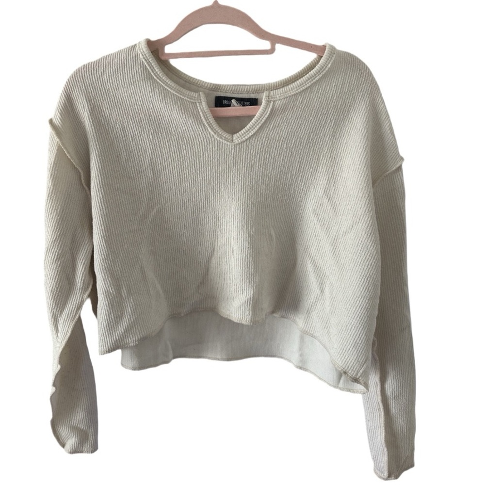 Urban Outfitters Cream Textured Knit Top